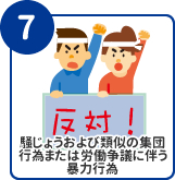 騒じょうおよび類似の集団行為または労働争議に伴う暴力行為